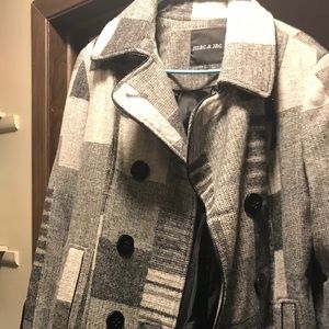 COPY - Mac and Jac  multi grey plaid winter coat..